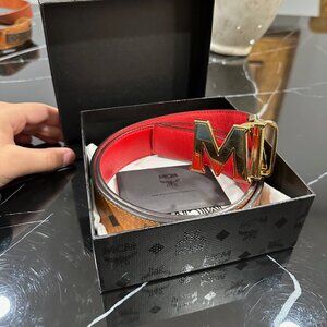 MCM M logo belt Vintage Leather
